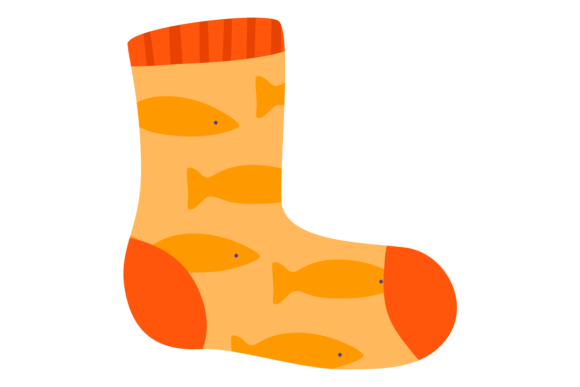 Download Funny Orange Sock. Trendy Pattern Stocki - Sock Collection