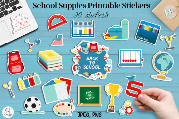 Download School Supplies Stickers Bundle. - School Collection
