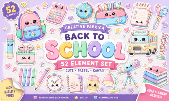 Download Back to School Kawaii Clipart Bundle - School Collection