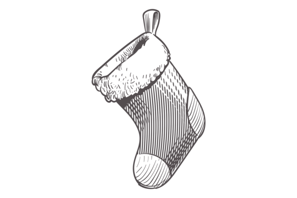 Download Christmas Sock Sketch. Winter Holiday De - Sock Collection