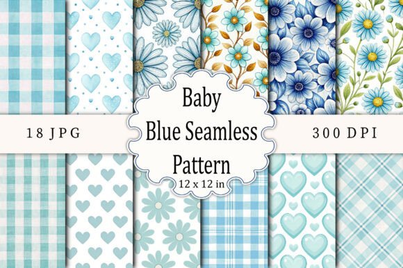 Download Baby Blue Seamless Pattern - Baby blue Collection