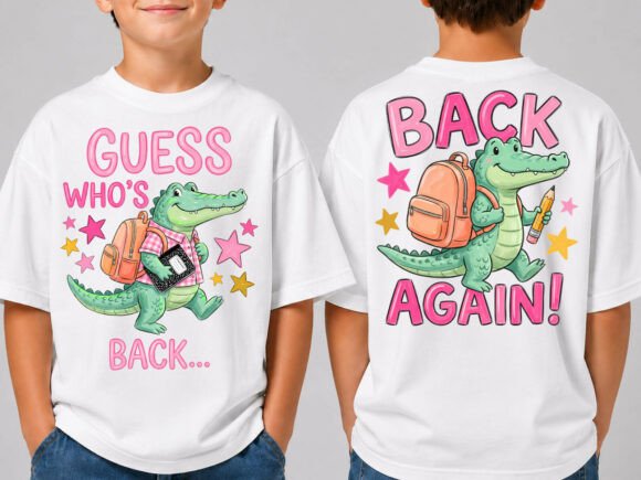 Download Guess Who's Back to School Alligator PNG - Premium Bundle