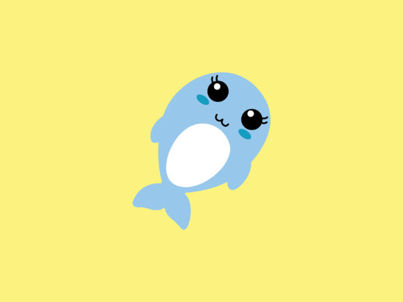 Download Kawaii Baby Blue Whale Icon - Baby blue Collection