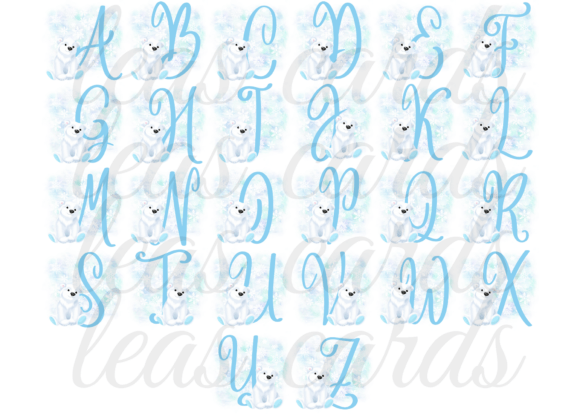 Download Baby Blue Polar Bear Christmas Alphabet - Baby blue Collection
