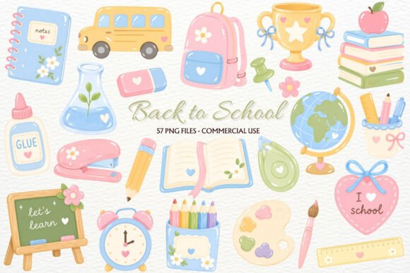 Download Back to School Supplies Nursery Clipart - School Collection