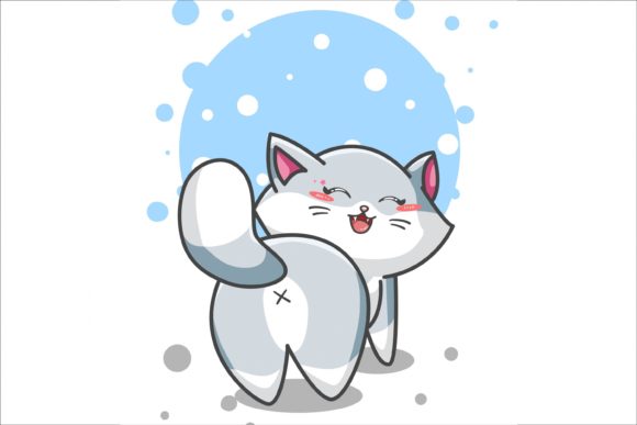 Download Cute Little Baby Blue Cat Illustration - Baby blue Collection